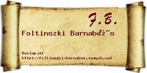 Foltinszki Barnabás névjegykártya